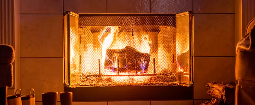 Mendota Hearth Landscape Fireplace Installation in Rockville Centre, New York