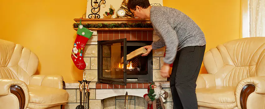 Rusted Metal Fireplace Restoration in Rockville Centre, New York